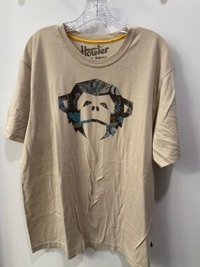 Howler Bros El Mono Graphic Beige Short-Sleeve Tee Mens XL Tropical Monkey Soft